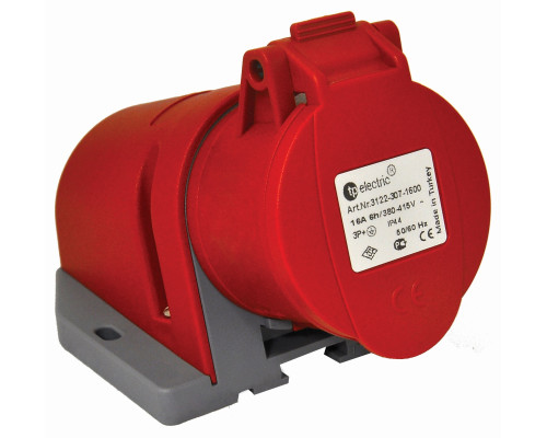 Розетка силова настінна 16А/4 (3Р+РЕ) IP44, TP electric (3122-307-1600)