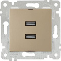 Механізм розетки 2гн USB горизонтальної, RITA, Mutlusan, "золото", (2200 449 0180) Механізм розетки 2гн USB горизонтальної, RITA, Mutlusan, "золото", (2200 449 0180)