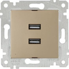 Механізм розетки 2гн USB горизонтальної, RITA, Mutlusan, "золото", (2200 449 0180)