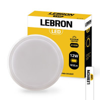 Світильник накладний LEBRON L-WLR-S, 12W, круглий, 4100K, 1050Lm, ІР65, СВЧ датчик руху Світильник накладний LEBRON L-WLR-S, 12W, круглий, 4100K, 1050Lm, ІР65, СВЧ датчик руху