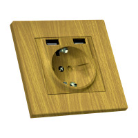 Розетка з/з, 16А, та 2гн USB, 2,4А, зі шторками, RITA, Mutlusan, "дуб", (2220 619 0258) Розетка з/з, 16А, та 2гн USB, 2,4А, зі шторками, RITA, Mutlusan, "дуб", (2220 619 0258)