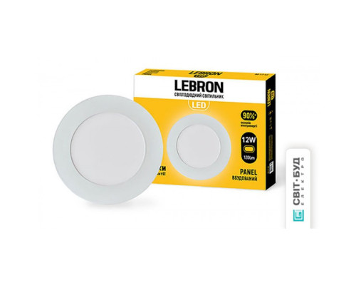 Точковий світильник врізний білий круглий LEBRON L-PR-1241, 12W, 4100K Точковий світильник врізний білий круглий LEBRON L-PR-1241, 12W, 4100K