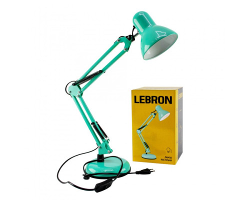 Лампа настільна телескопічна LEBRON L-TL-Tel, E27, 40W, бірюзова