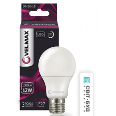 Лампа VELMAX V-А60, 12W, E27, 3000K, 1200Lm, кут 240° . Лампа VELMAX V-А60, 12W, E27, 3000K, 1200Lm, кут 240° .