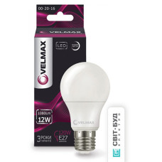 Лампа VELMAX V-А60, 12W, E27, 4100K, 1200Lm, кут 240° . Лампа VELMAX V-А60, 12W, E27, 4100K, 1200Lm, кут 240° .