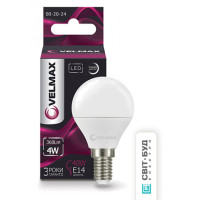 Лампа VELMAX V-G45, 4W, 220V, E14, 4100K, 360Lm, EMC Лампа VELMAX V-G45, 4W, 220V, E14, 4100K, 360Lm, EMC