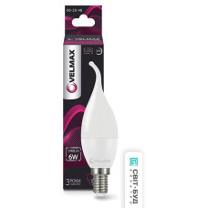 Лампа VELMAX V-C37t, 6W, 220V, E14, 4100K, 540Lm, EMC Лампа VELMAX V-C37t, 6W, 220V, E14, 4100K, 540Lm, EMC