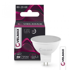Лампа VELMAX V-MR16, 8W, 220V, GU5.3, 4100K, 720Lm