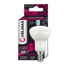 Лампа VELMAX V-R50, 6W, 220V, E14, 6500K, 510Lm, ЕМС