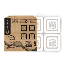 Світильник люстра на стелю VELMAX V-CL-ROCKY, 150W, smart, 3000K-6500K, 10500Lm, пульт ДК Світильник люстра на стелю VELMAX V-CL-ROCKY, 150W, smart, 3000K-6500K, 10500Lm, пульт ДК