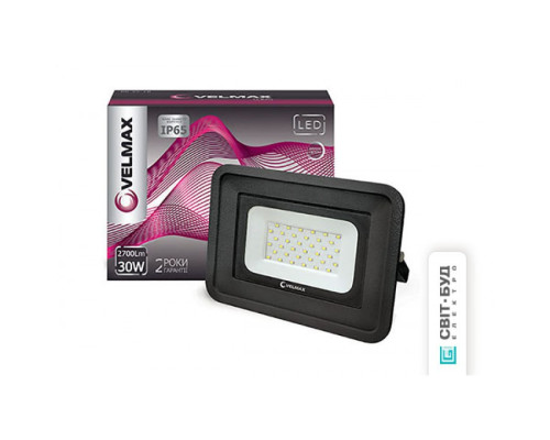 Прожектор VELMAX V-FL, 30W, 6200K, 2700Lm, 230V