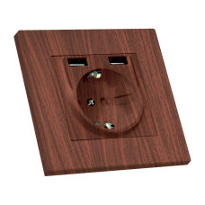 Розетка з/з, 16А, та 2гн USB, 2,4А, зі шторками, RITA, Mutlusan, "вишня" (2220 619 0256) Розетка з/з, 16А, та 2гн USB, 2,4А, зі шторками, RITA, Mutlusan, "вишня" (2220 619 0256)