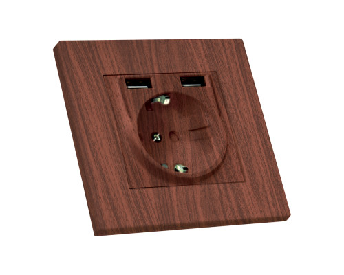 Розетка з/з, 16А, та 2гн USB, 2,4А, зі шторками, RITA, Mutlusan, "вишня" (2220 619 0256) Розетка з/з, 16А, та 2гн USB, 2,4А, зі шторками, RITA, Mutlusan, "вишня" (2220 619 0256)