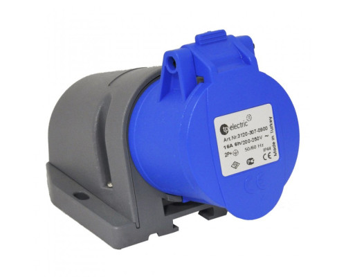 Розетка силова настінна 16А/3 (2Р+РЕ) IP44, TP electric (3120-307-0900)