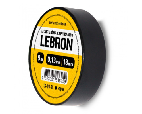 Ізострічка ПВХ Lebron 18 мм х 9м, чорна Ізострічка ПВХ Lebron 18 мм х 9м, чорна