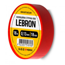 Ізострічка ПВХ Lebron 18 мм х  18м,  червона