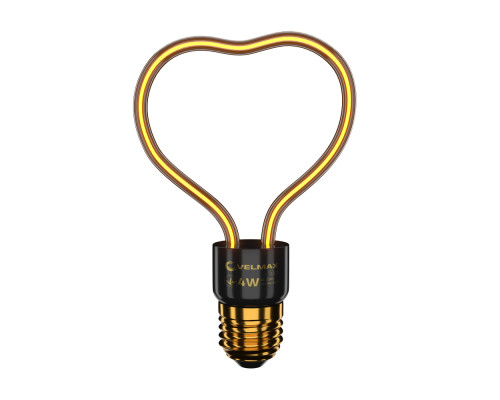 Лампа LED VELMAX V-Filament-Decor-Серце, 4W, E27, 2700K, 260Lm Лампа LED VELMAX V-Filament-Decor-Серце, 4W, E27, 2700K, 260Lm