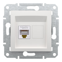 Розетка комп'ютерна, RJ45, кат.5е, UTP, Біла, Asfora EPH4370121 Розетка комп'ютерна, RJ45, кат.5е, UTP, Біла, Asfora EPH4370121