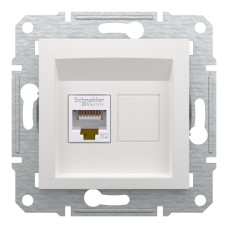 Розетка комп'ютерна, RJ45, кат.5е, UTP, Біла, Asfora EPH4370121