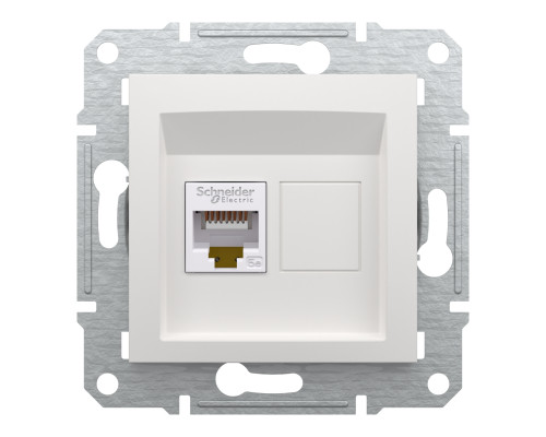 Розетка комп'ютерна, RJ45, кат.5е, UTP, Біла, Asfora EPH4370121