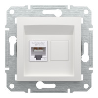 Розетка комп'ютерна, RJ45, кат.6, UTP, Біла, Asfora EPH4770121 Розетка комп'ютерна, RJ45, кат.6, UTP, Біла, Asfora EPH4770121