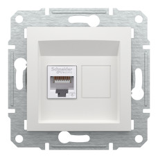 Розетка комп'ютерна, RJ45, кат.6, UTP, Біла, Asfora EPH4770121