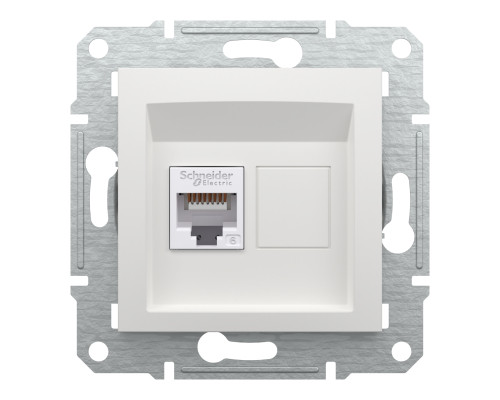 Розетка комп'ютерна, RJ45, кат.6, UTP, Біла, Asfora EPH4770121