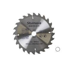 Диск пильний 185х20/16 мм 24 зуба по дереву Sturmax 9022M-185-20-24T