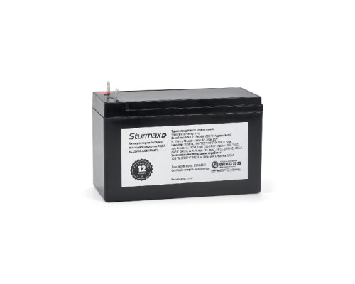 Акумуляторна батарея Sturmax AGM 12 В 7 А·год T3 BC12VM-AGM7AHT3