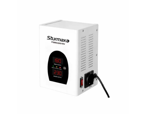Настінний релейний стабілізатор напруги Sturmax LED 2000 ВА PSM932001RV