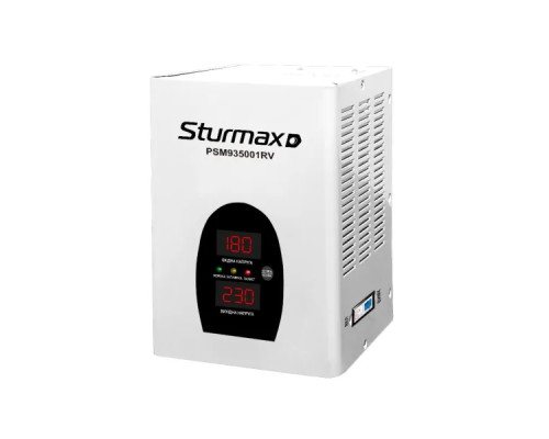 Настінний релейний стабілізатор напруги Sturmax LED 5000 ВА PSM935001RV Настінний релейний стабілізатор напруги Sturmax LED 5000 ВА PSM935001RV